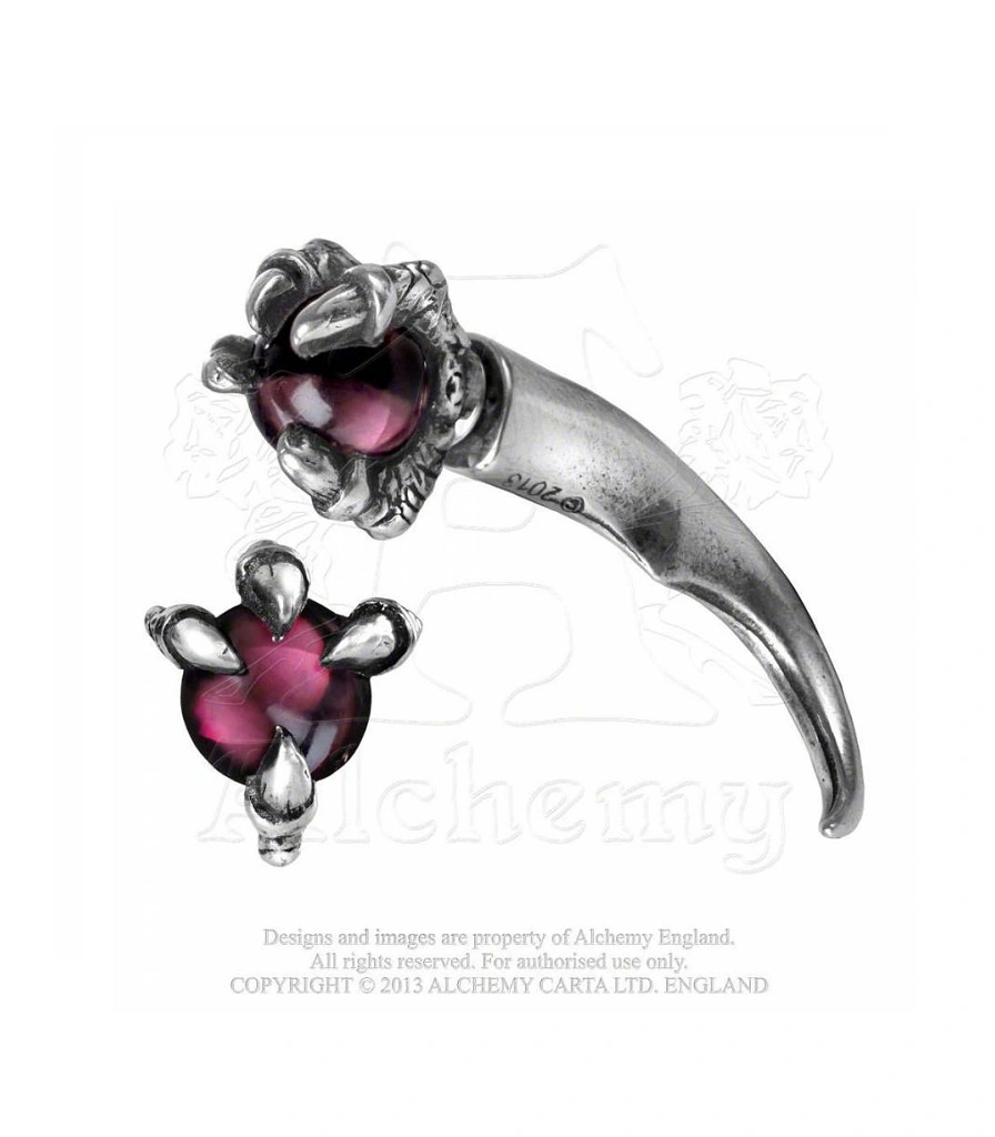 серьга alchemy gothic (алхимия готик) e325 dragon orb claw