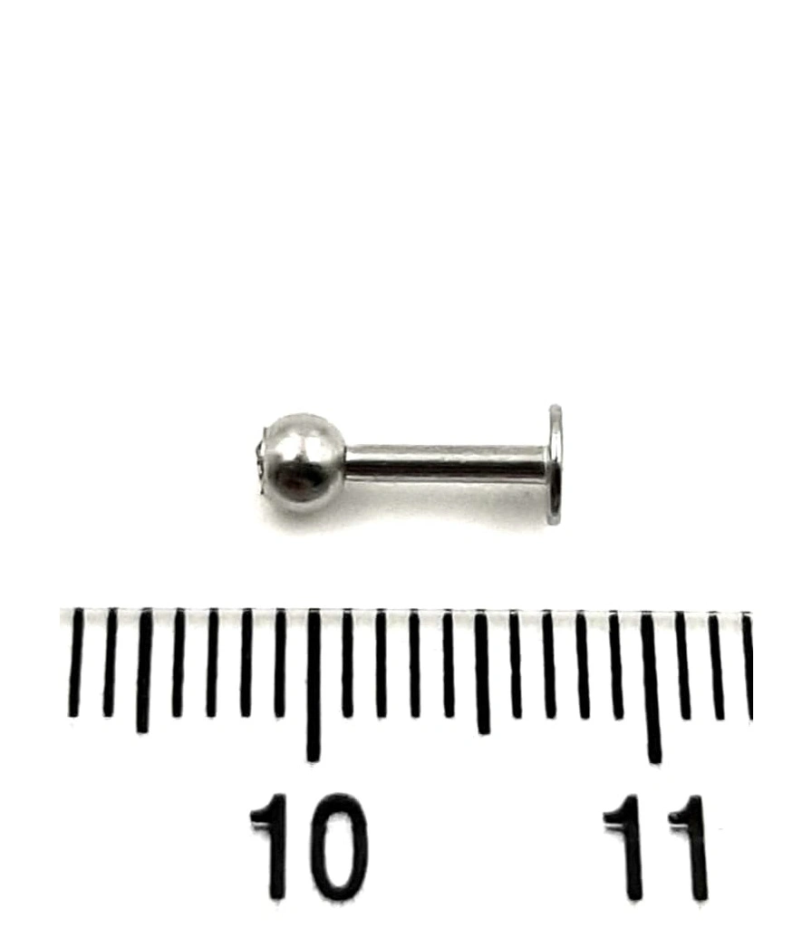 Лабрет Сталь с Шариком со Стразом (прозрачным) 1,2 х 6 х 3