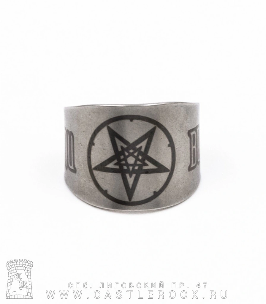 кольцо сталь с гравировкой dimmu borgir (безразмерное)
