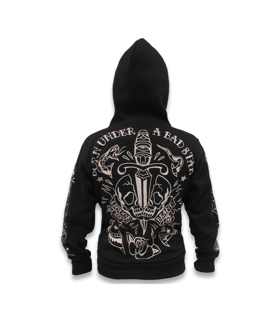 балахон на молнии tattoo skull (liquor brand)