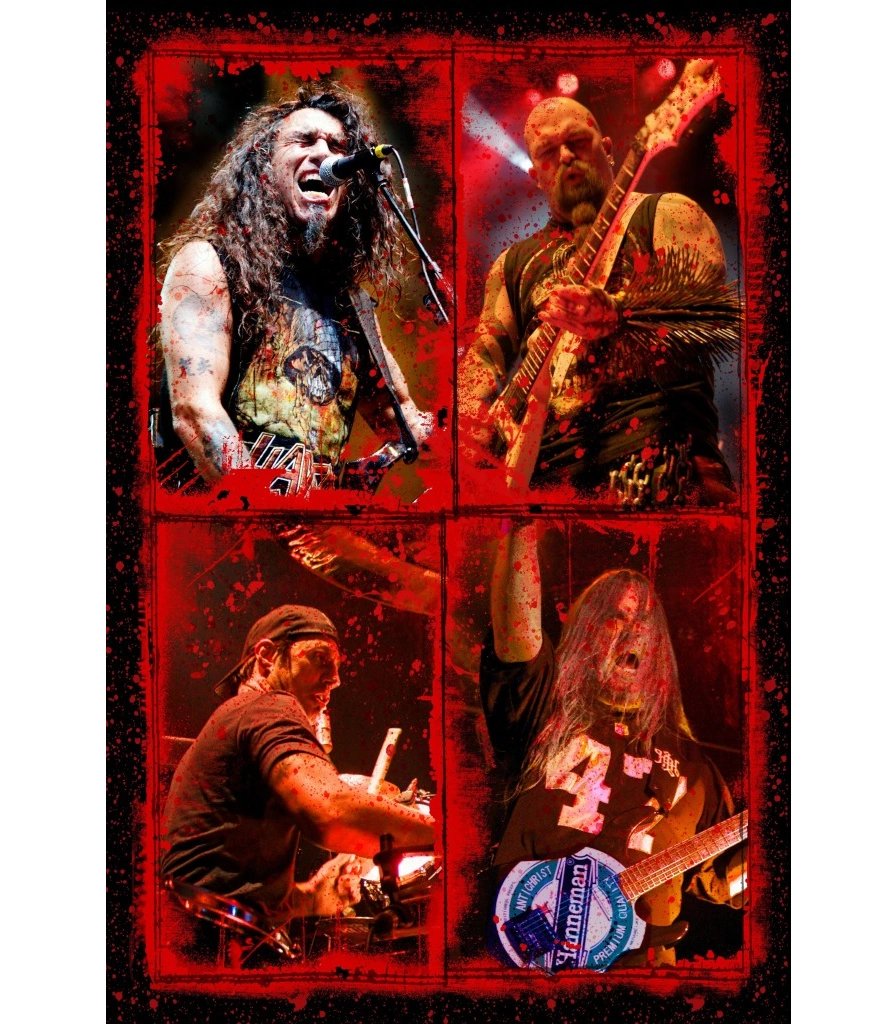 постер тканевый slayer (группа, кровь)