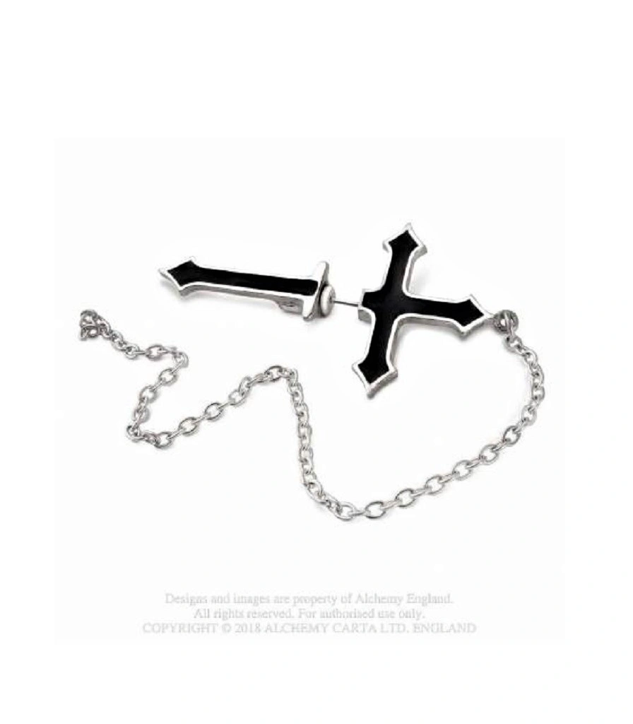 серьга alchemy gothic (алхимия готик) e280 impalare cross