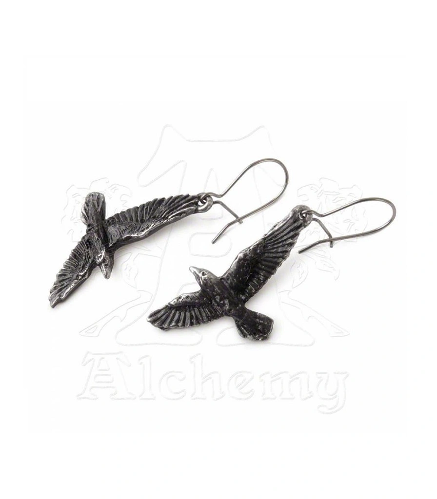 серьги alchemy gothic (алхимия готик) e333 black raven