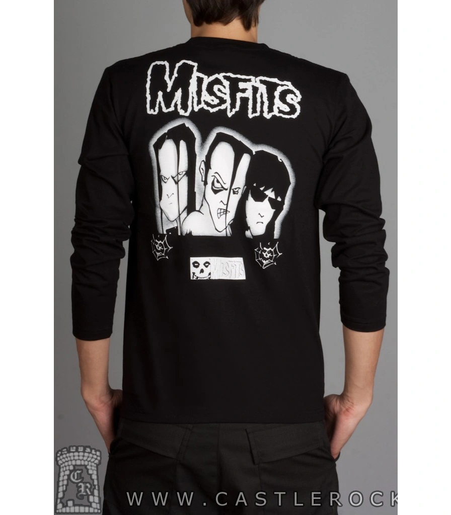 футболка misfits (лого, надпись зеленая) д/р