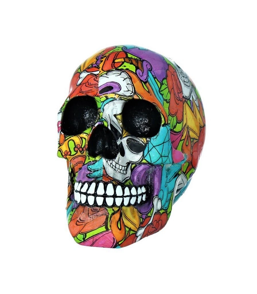 статуэтка череп расписной калипсо