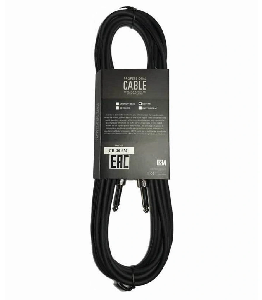 кабель инструментальный для гитары cr-20 6м