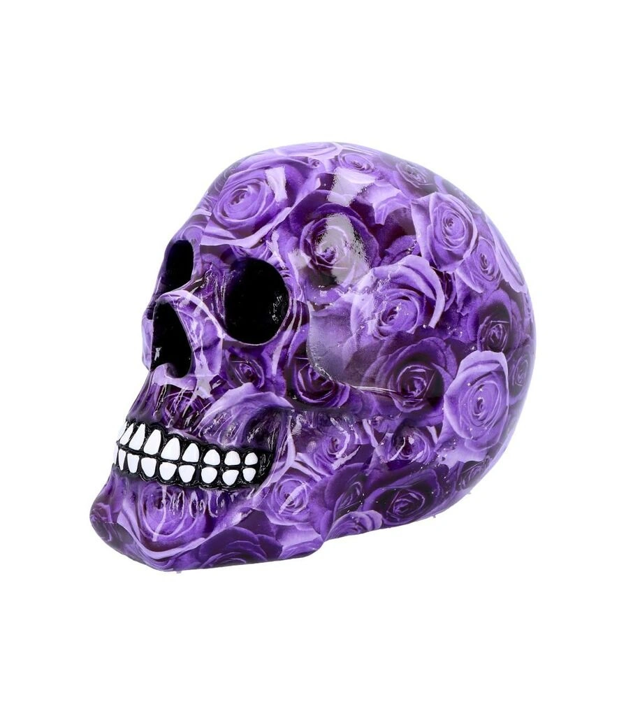 статуэтка череп расписной в розах