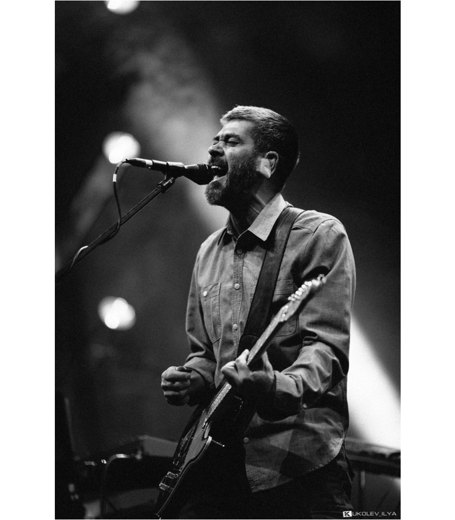 постер тканевый сплин а. васильев (ч/б, с микрофоном)