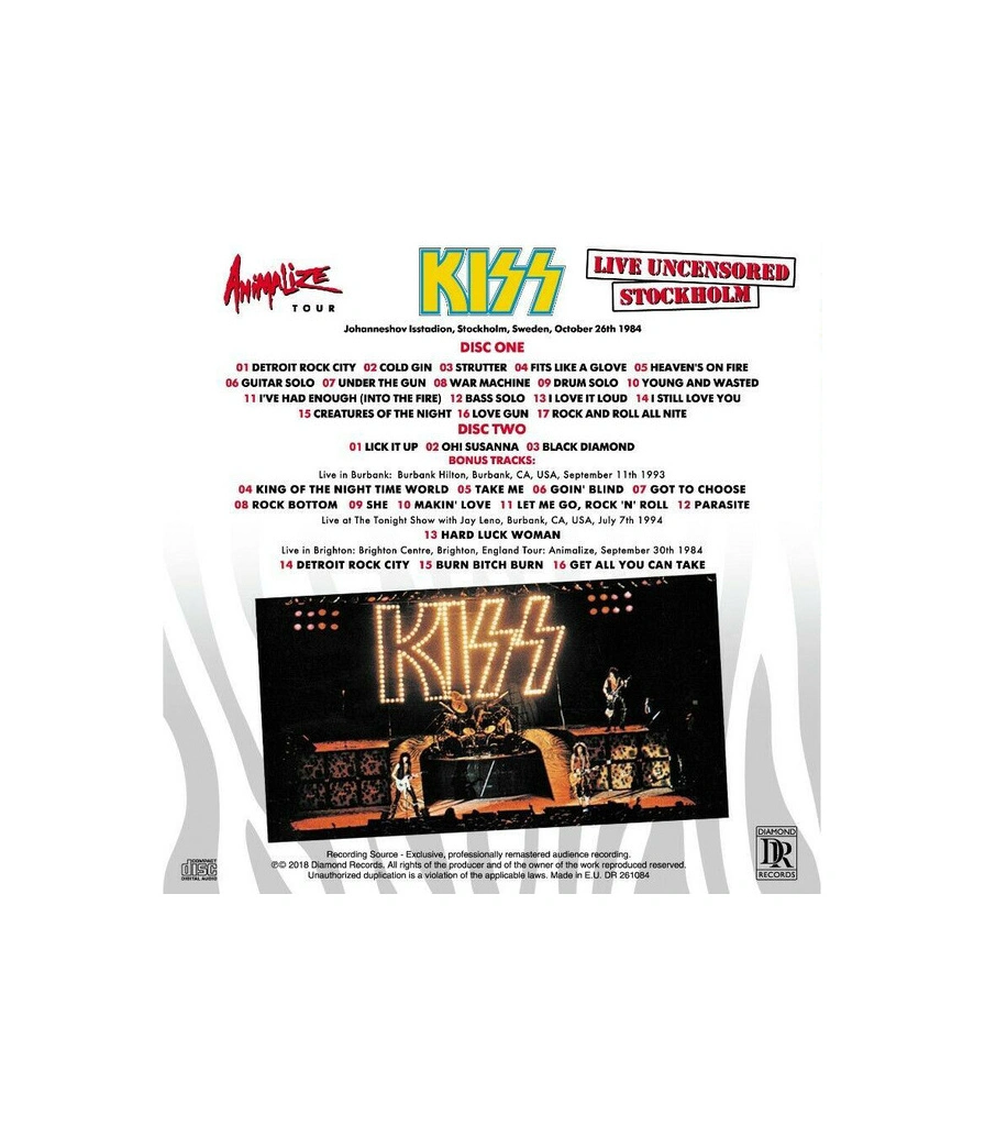 CD KISS "Live Uncensored Stockholm"