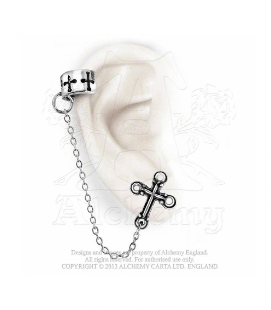 серьга кафф alchemy gothic (алхимия готик) e195 cross