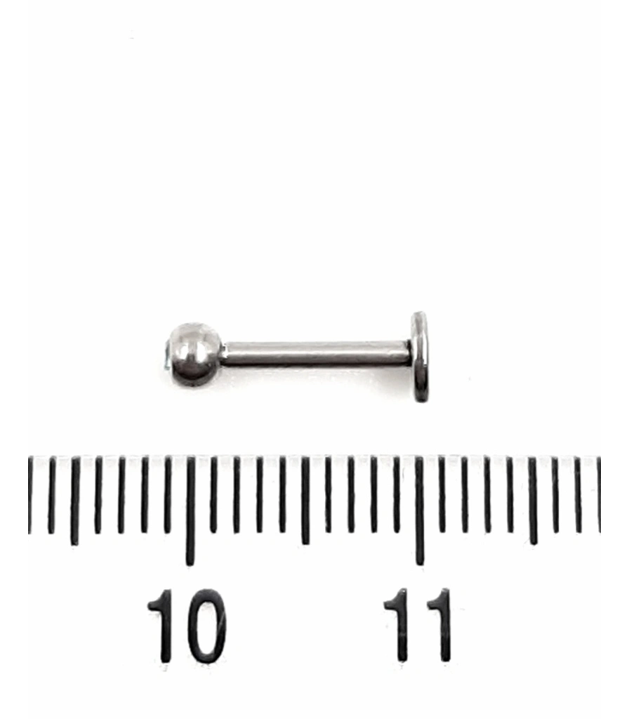 Лабрет Титан с Шариком со Стразом (розовым светлым) 1,2 х 8 х 3