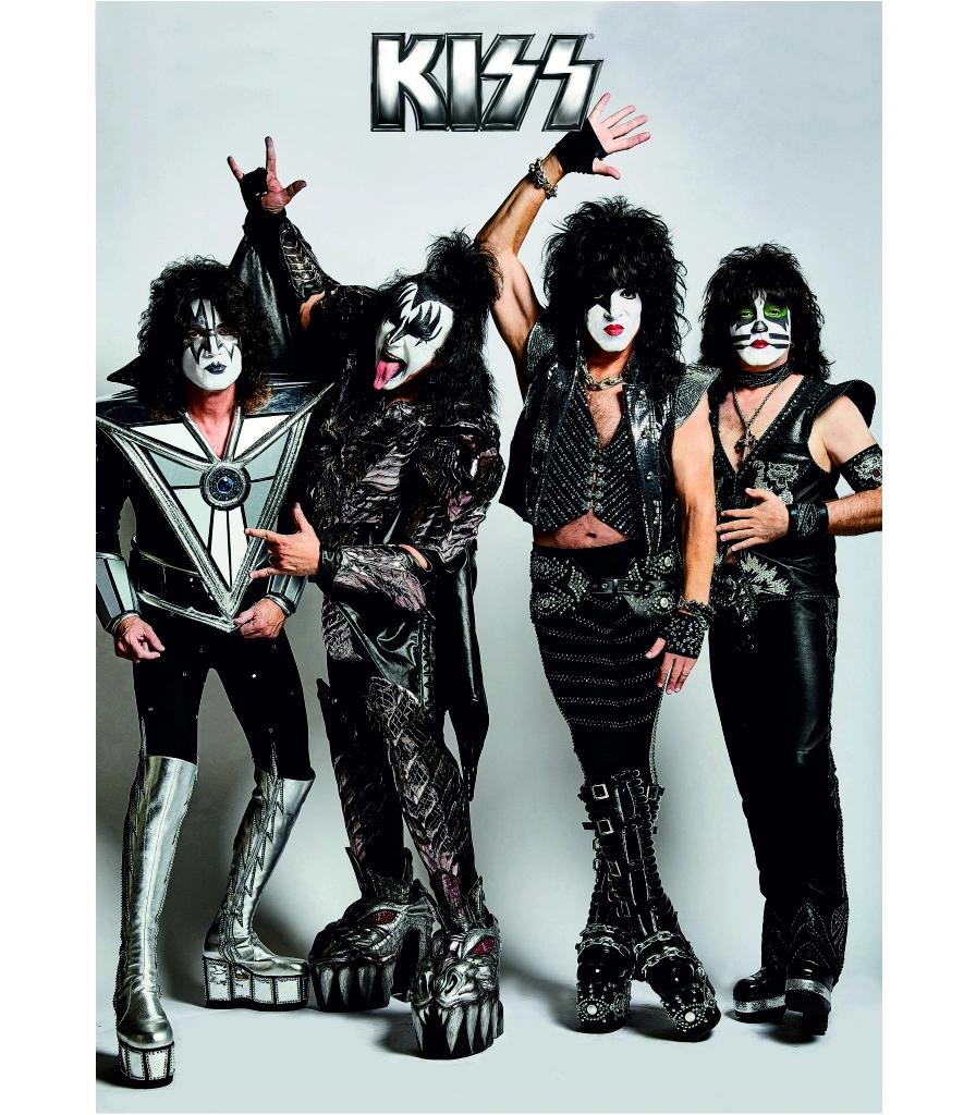 постер тканевый kiss (группа, ч/б)