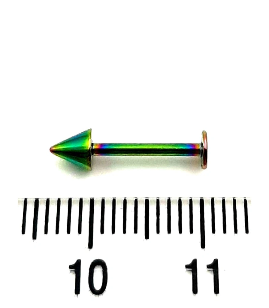 Лабрет Сталь "Бензиновый" с Шипом 1,2 х 10 х 4