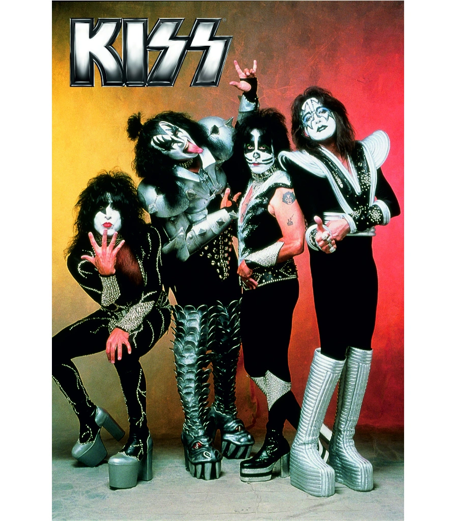 постер тканевый kiss (группа, оранжевый)