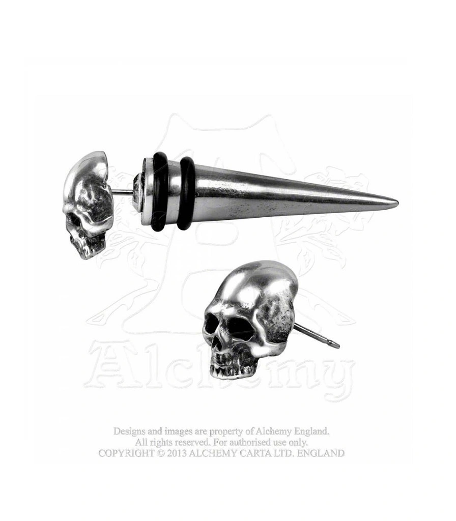 серьга alchemy gothic (алхимия готик) e323 tomb skull spike