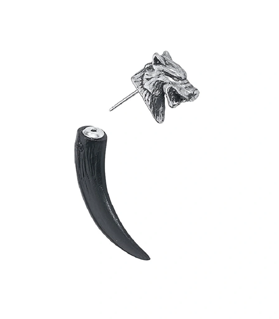 серьга alchemy gothic (алхимия готик) e424 wolf macht