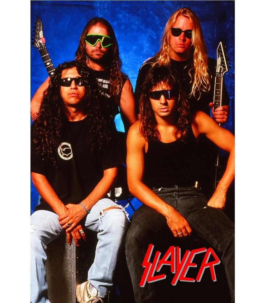 постер тканевый slayer (группа, фон синий)