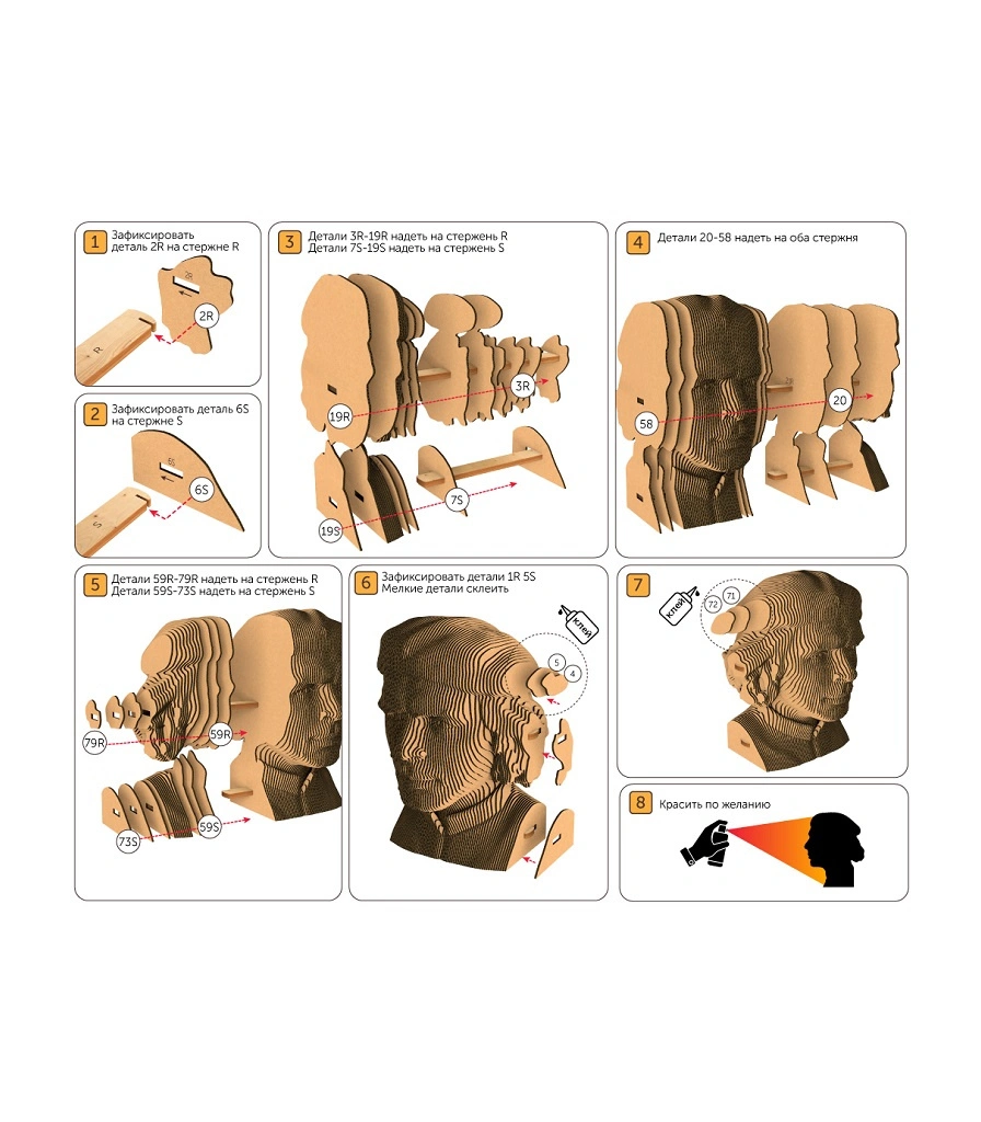 3d конструктор че гевара che guevara (сборный бюст)