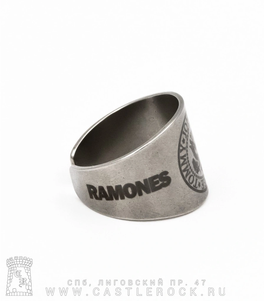 кольцо сталь с гравировкой ramones (безразмерное)