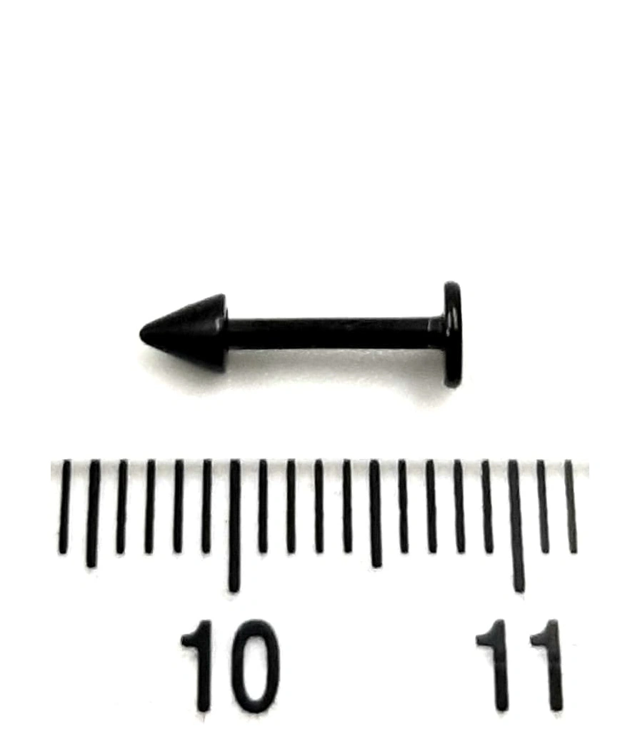 Лабрет Сталь Черный с Шипом 1,2 х 8 х 3