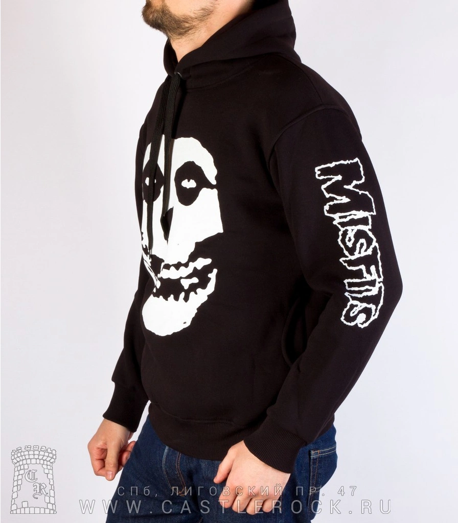 балахон misfits (лого, принт на рукавах)