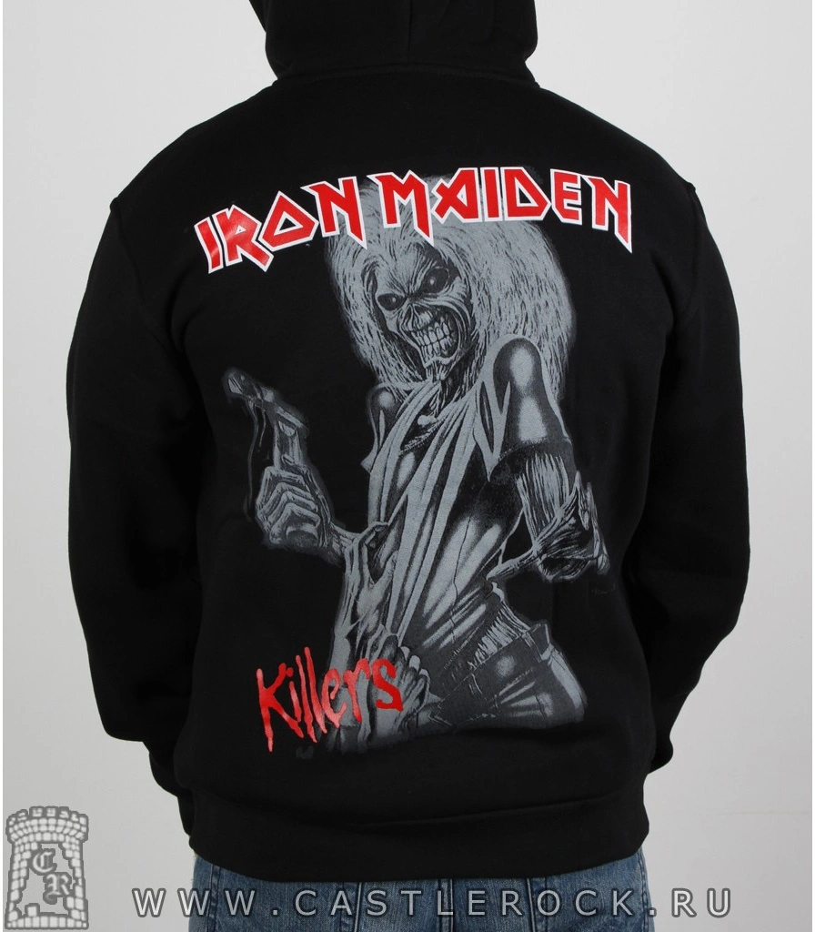 балахон на молнии iron maiden "killers" (ч/б принт)