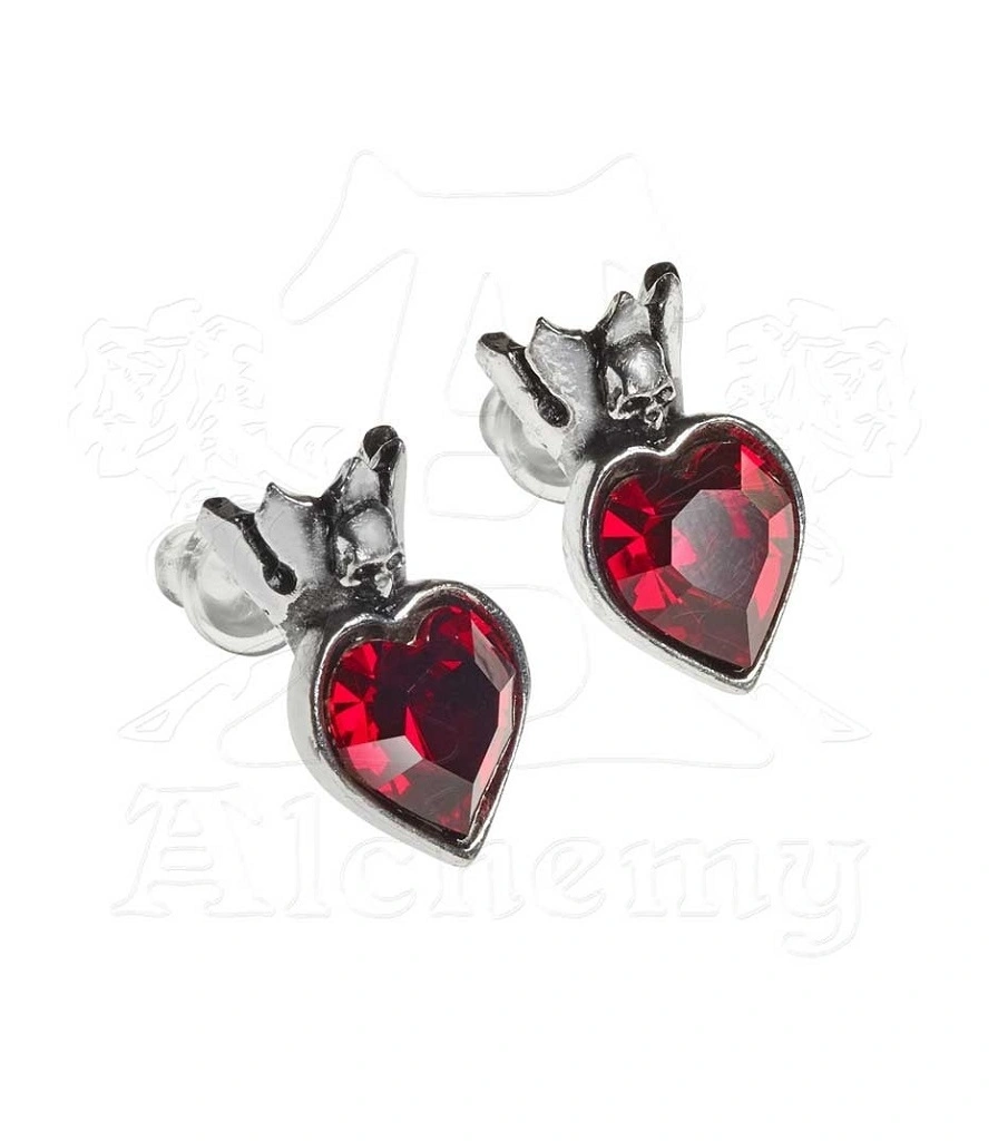 серьги alchemy gothic (алхимия готик) e379 claddagh heart
