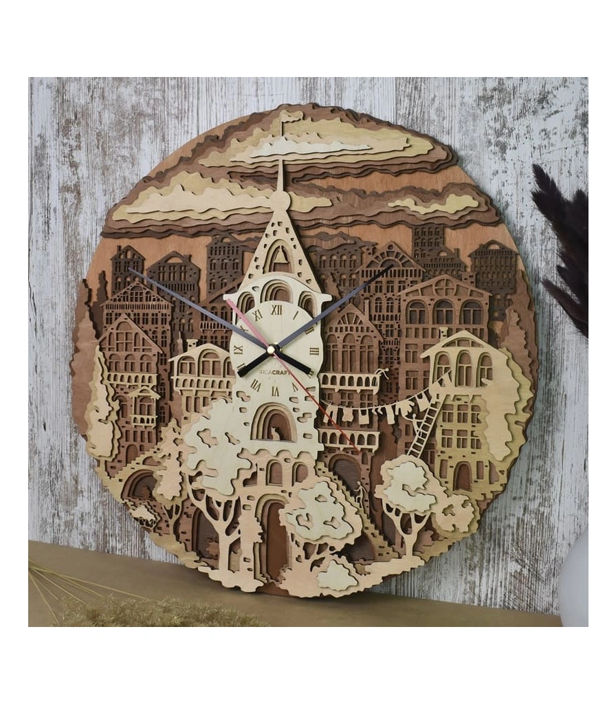 часы настенные деревянные городок
