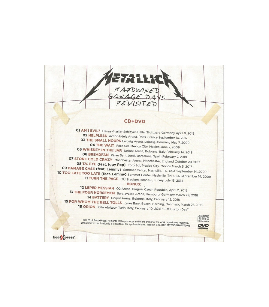 CD/DVD Metallica "Hardwired Garage Days Revisited"