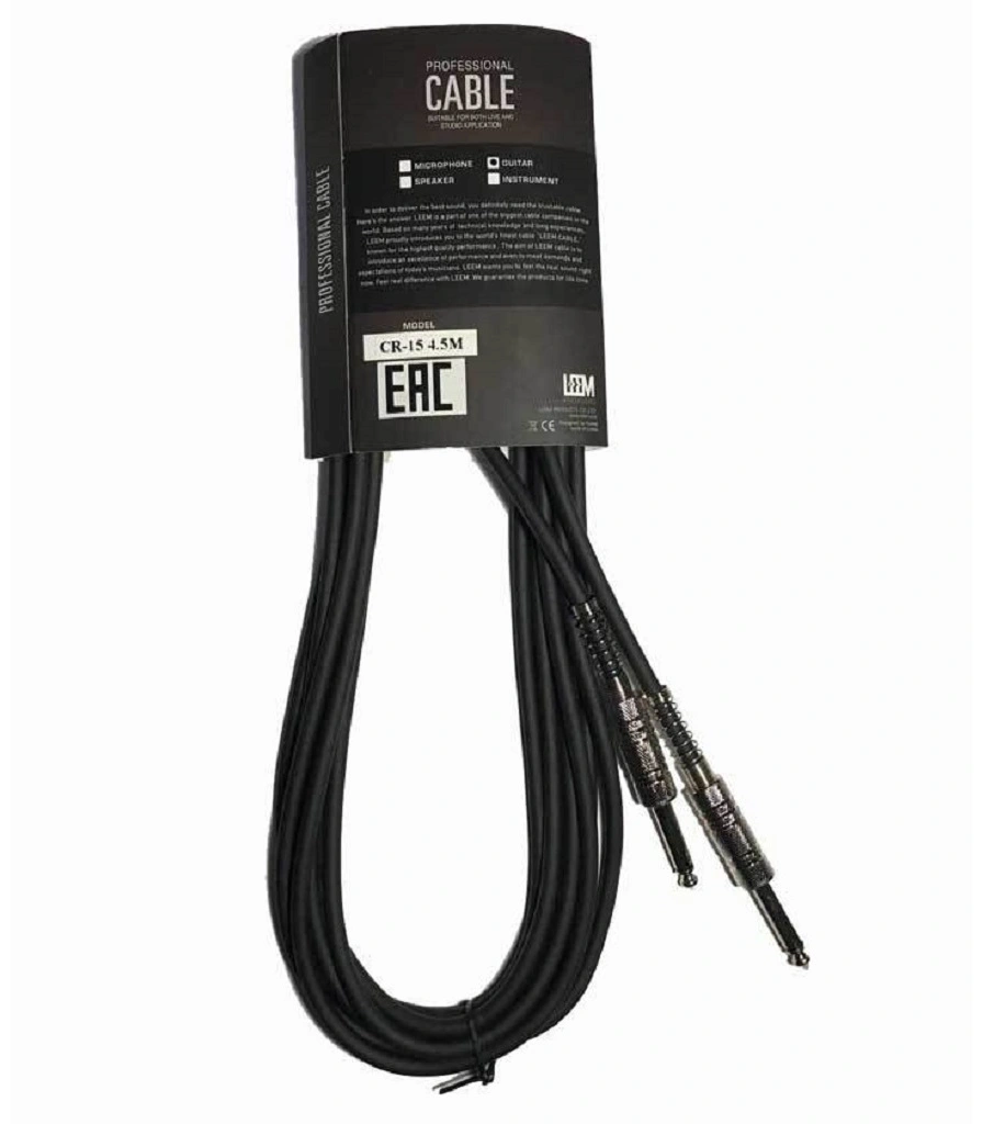 кабель инструментальный для гитары cr-15 4,5м