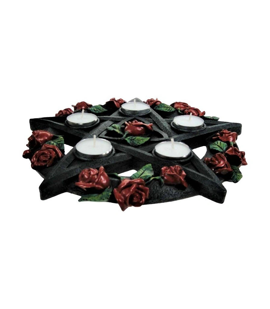 подсвечник пентаграмма с розами