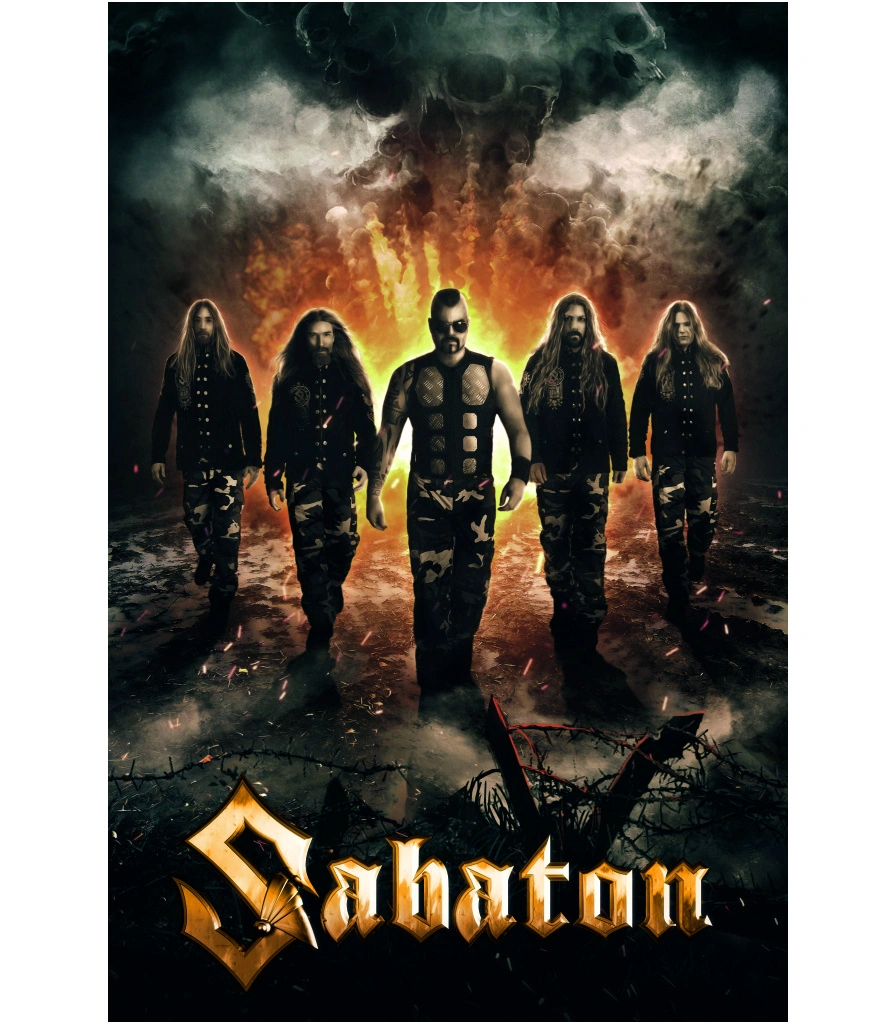постер тканевый sabaton (группа, колючая проволока)
