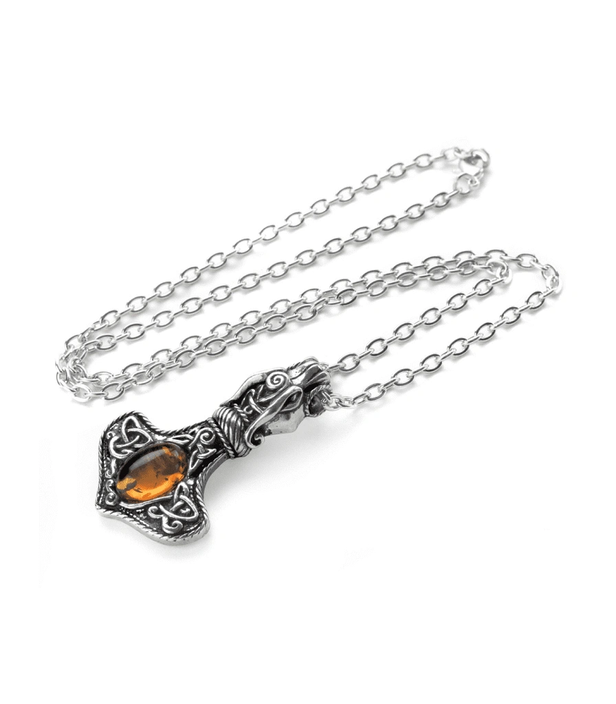 подвес alchemy gothic (алхимия готик) p728 amber dragon thorhammer