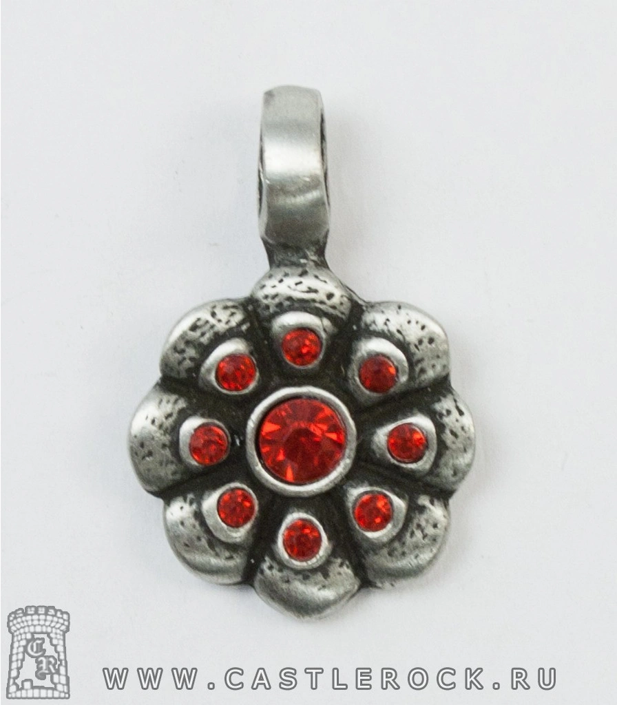 подвес цветок (камни красные)