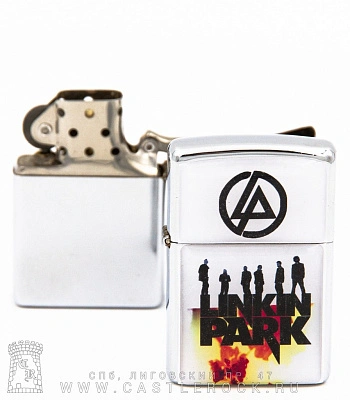 зажигалка цветная linkin park (группа, лого, белая)