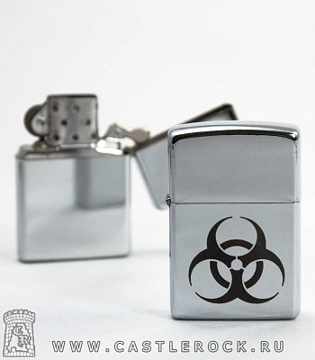 зажигалка с гравировкой biohazard