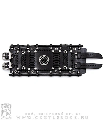 напульсник кожаный стимпанк черный (bspkv-3) валькирия