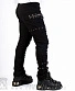 брюки devil fashion черные стрейч (ремни, клепки)