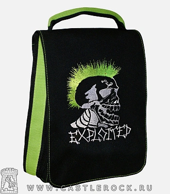 сумка с вышивкой exploited (лого, зеленый ирокез)