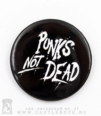 значок punks not dead (черный)