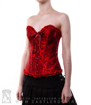 корсет красный с узором