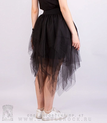 юбка из фатина черная (длинная, клинья)