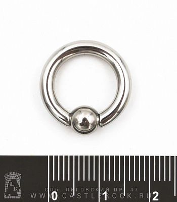 Кольцо BCR Хард Сталь 3 х 12 х 6 (с пружинным шариком)