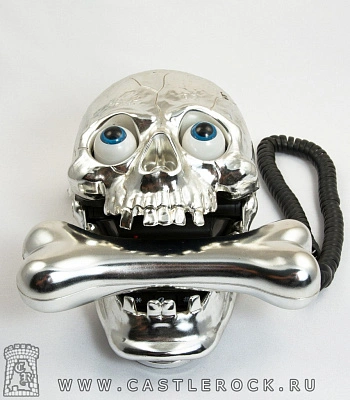 телефон череп с костью (металлик)