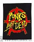 нашивка на спину anarchy анархия punks not dead (лого, надпись желтая, вертикальная)