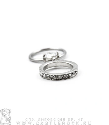 Кольцо BCR Сталь с Подвеской Кольцо (стразы прозрачные) 1,6 х 13