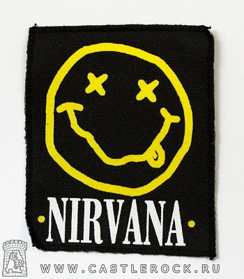 нашивка nirvana (смайл, надпись белая)