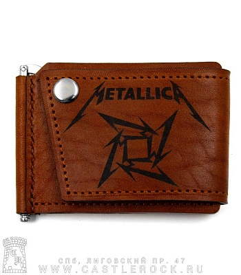 зажим для купюр с держателем карт metallica (гравировка, ручная работа)