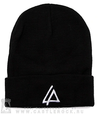 шапка с отворотом и вышивкой linkin park