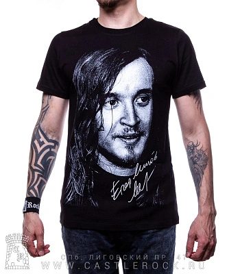 футболка гражданская оборона егор летов (ч/б, автограф)